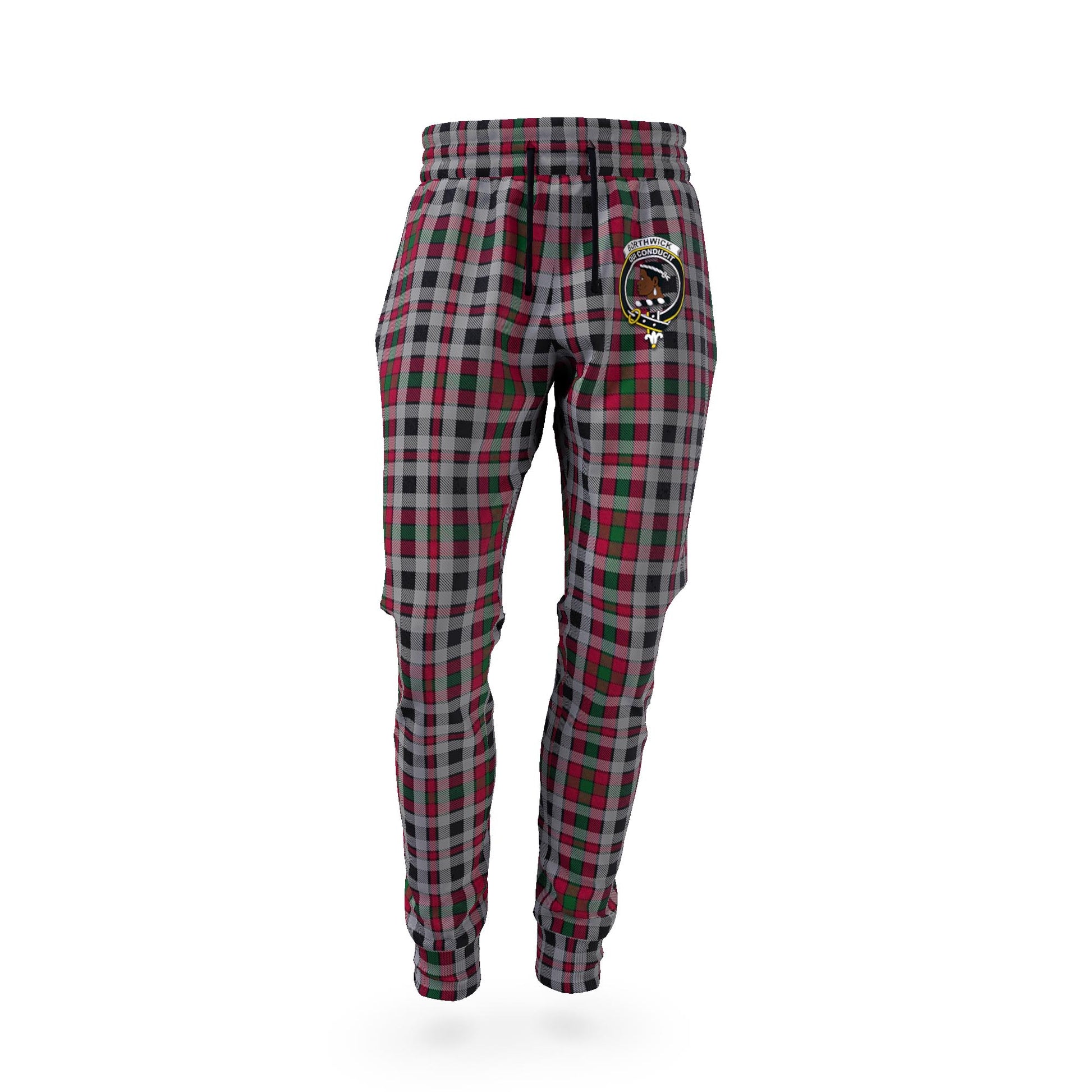 Borthwick Tartan Joggers Pants with Family Crest - Tartan Vibes Clothing
