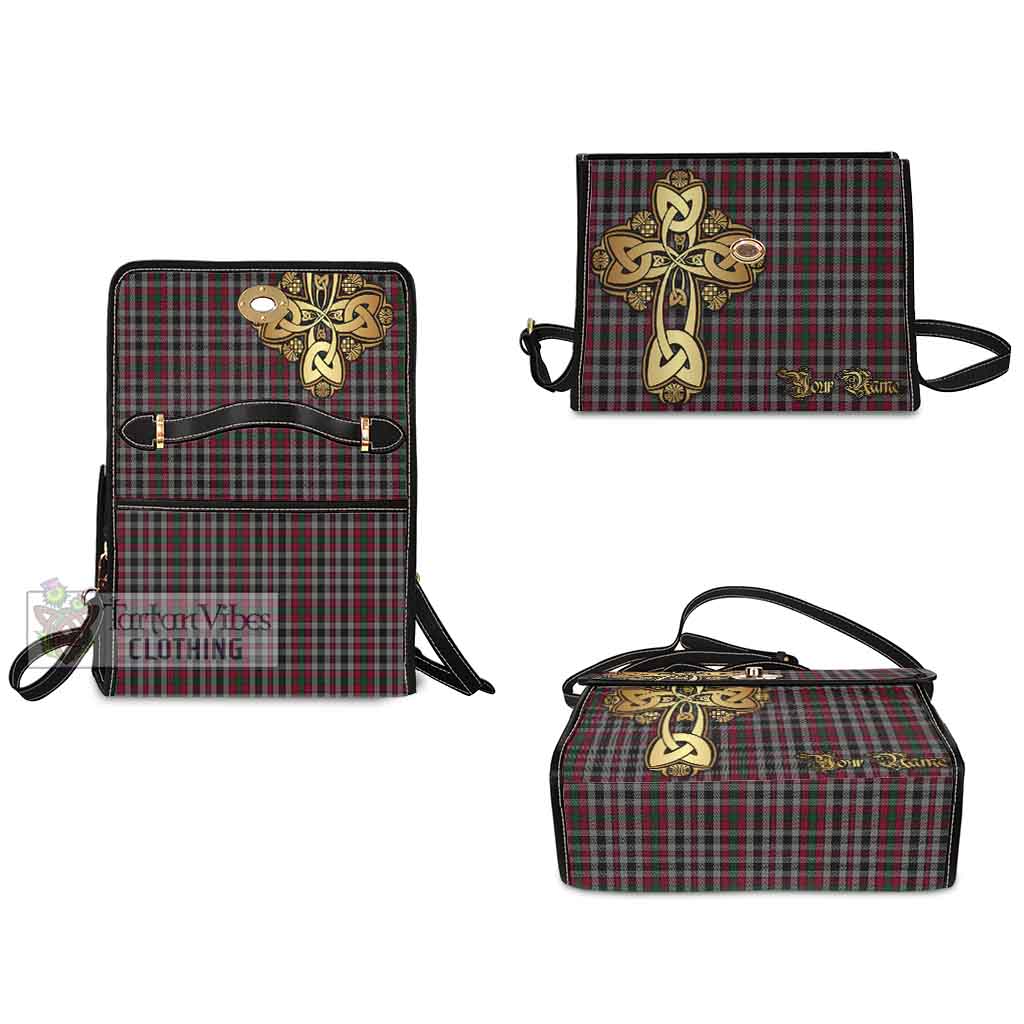 Tartan Vibes Clothing Borthwick Tartan Waterproof Canvas Bag Golden Thistle Celtic Cross Style