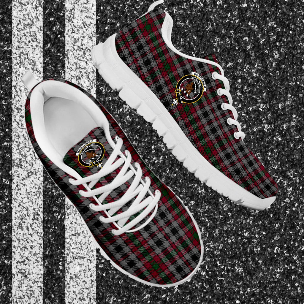 Borthwick Tartan Sneakers with Family Crest - Tartan Vibes Clothing
