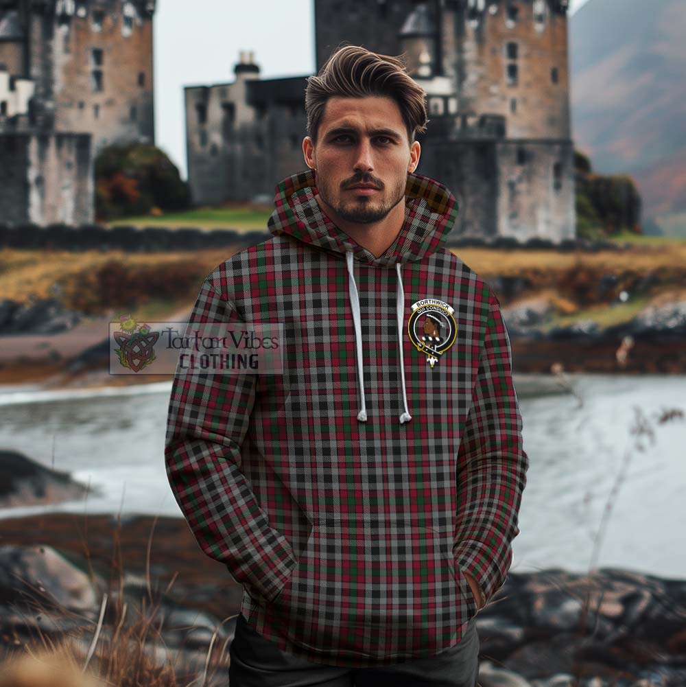 Borthwick Tartan Cotton Hoodie with Family Crest Celtic Skull Style - Tartan Vibes Clothing