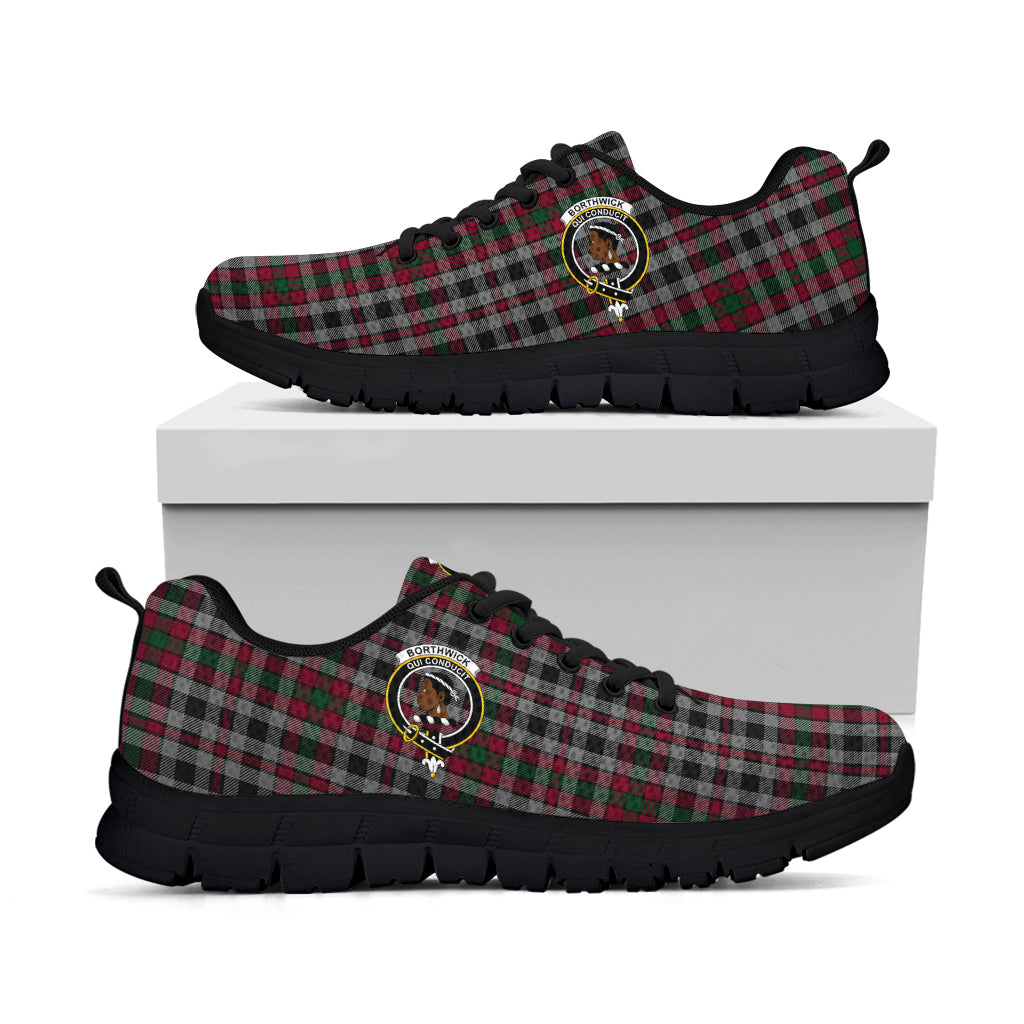 Borthwick Tartan Sneakers with Family Crest - Tartan Vibes Clothing