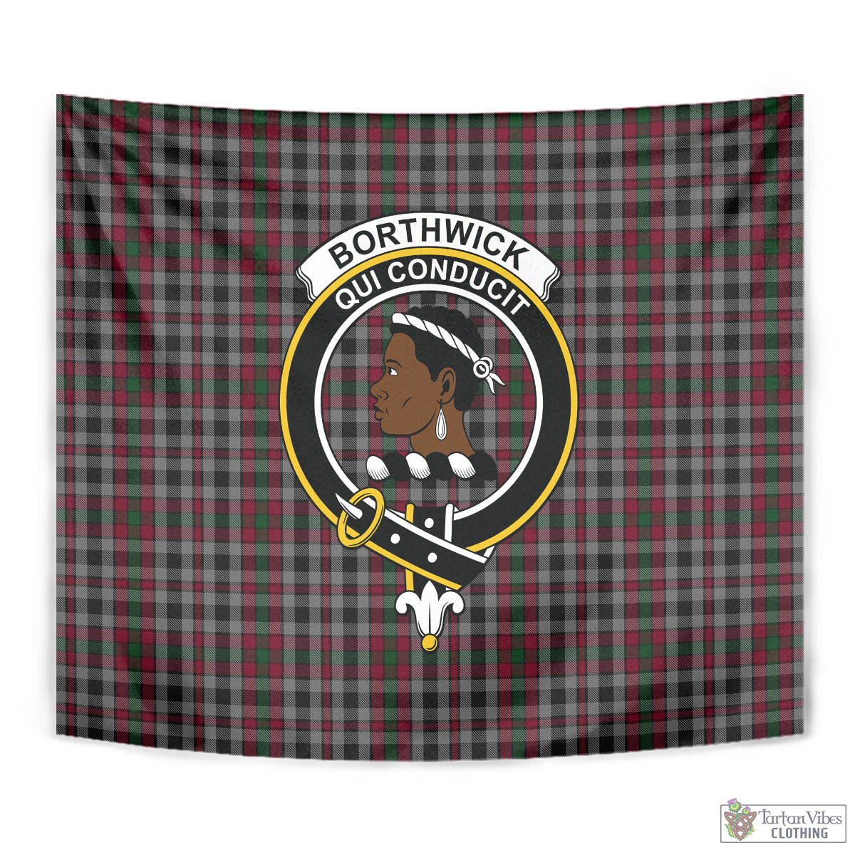 Borthwick Tartan Tapestry Wall Hanging and Home Decor for Room with Family Crest - Tartan Vibes Clothing