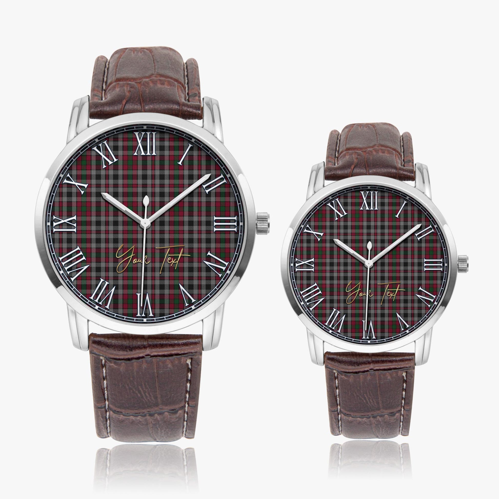 Borthwick Tartan Personalized Your Text Leather Trap Quartz Watch - Tartan Vibes Clothing