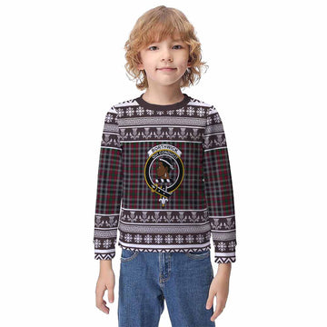 Borthwick Clan Tartan Christmas Kid Ugly Sweatshirt with Family Crest - Tartan Vibes Clothing