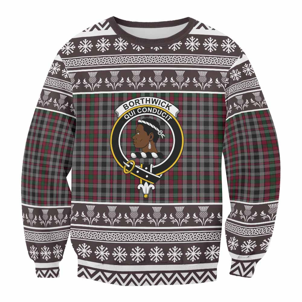 Borthwick Clan Tartan Christmas Sweatshirt with Family Crest - Tartan Vibes Clothing
