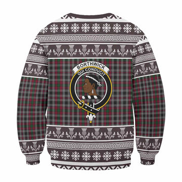 Borthwick Clan Tartan Christmas Sweatshirt with Family Crest - Tartan Vibes Clothing