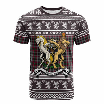 Borthwick Clan Tartan Crest Christmas Cotton T-shirt Coat of Arms Funny Style - Tartan Vibes Clothing