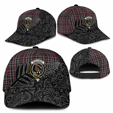 Borthwick Crest Tartan Classic Cap with New Zealand Silver Fern Half Style