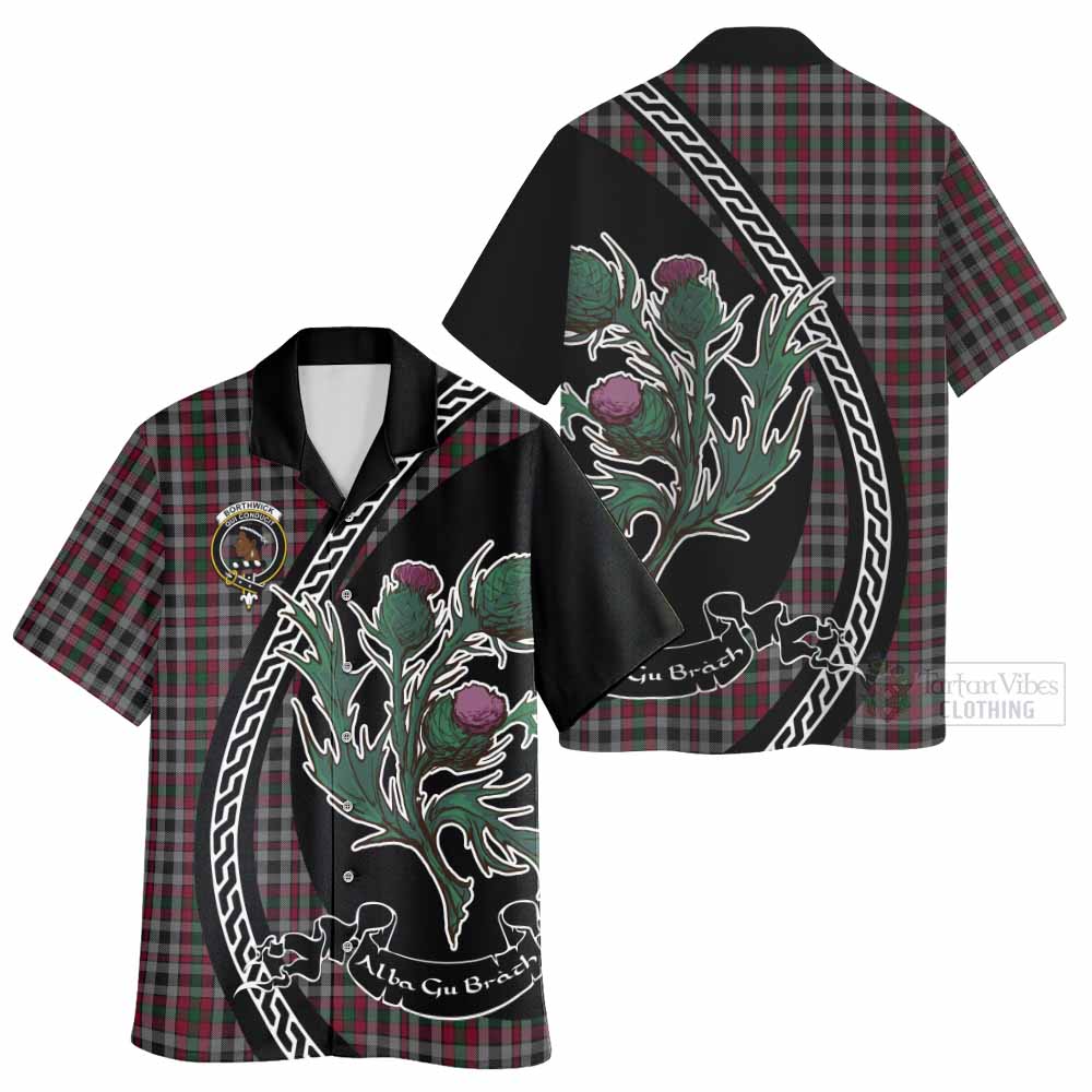 Borthwick Family Crest Tartan Hawaiian Shirt Alba Thistle Inspired - Tartan Vibes Clothing