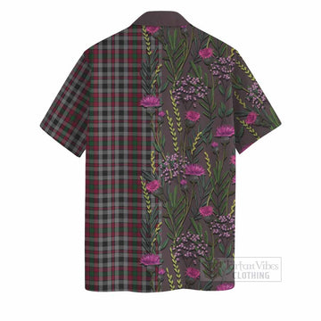 Borthwick Family Crest Tartan Hawaiian Shirt Scottish Thistle Flower Pattern Half Style - Tartan Vibes Clothing