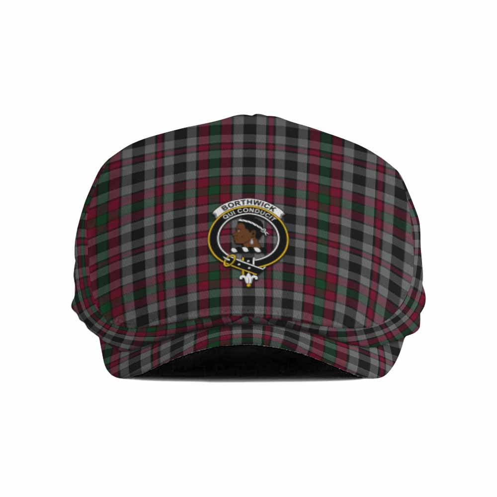 Borthwick Family Crest Tartan Jeff Cap, Tartan Flat Cap