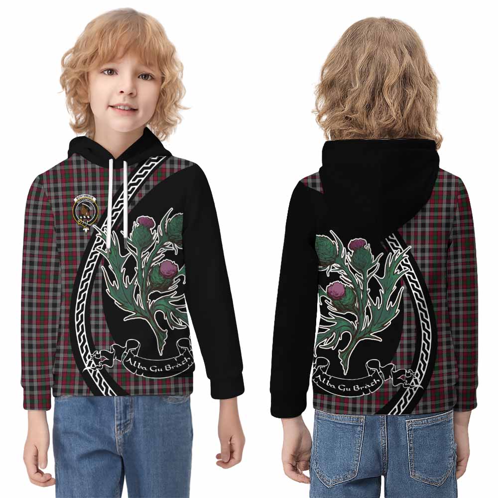 Borthwick Family Crest Tartan Kid Hoodie Alba Thistle Inspired - Tartan Vibes Clothing