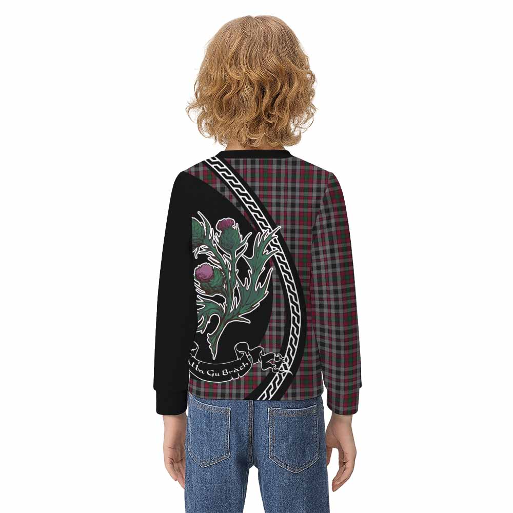 Borthwick Family Crest Tartan Kid Knitted Sweatshirt Alba Thistle Inspired - Tartan Vibes Clothing