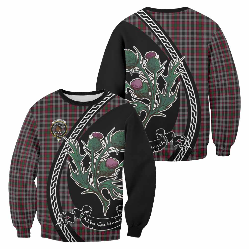 Borthwick Family Crest Tartan Sweatshirt Alba Thistle Inspired - Tartan Vibes Clothing