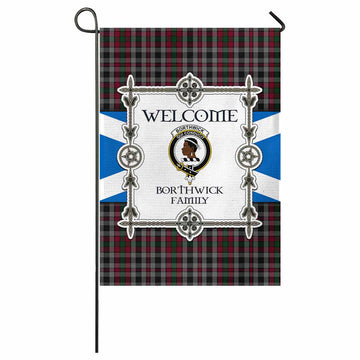 Borthwick Family Crest Tartan Welcome Garden Flag Saltire Harmony Style - Tartan Vibes Clothing