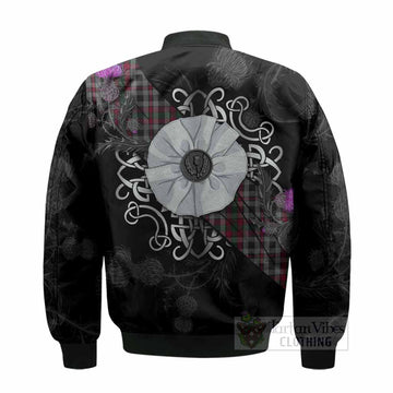Borthwick Tartan Bomber Jacket Jacobite White Rose - Tartan Vibes Clothing