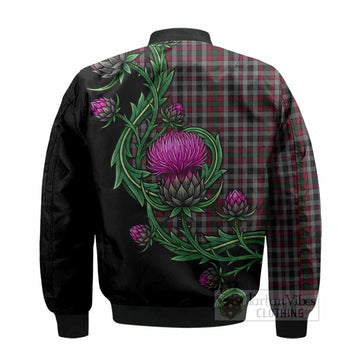 Borthwick Tartan Bomber Jacket Resilient Scottish Thistle - Tartan Vibes Clothing