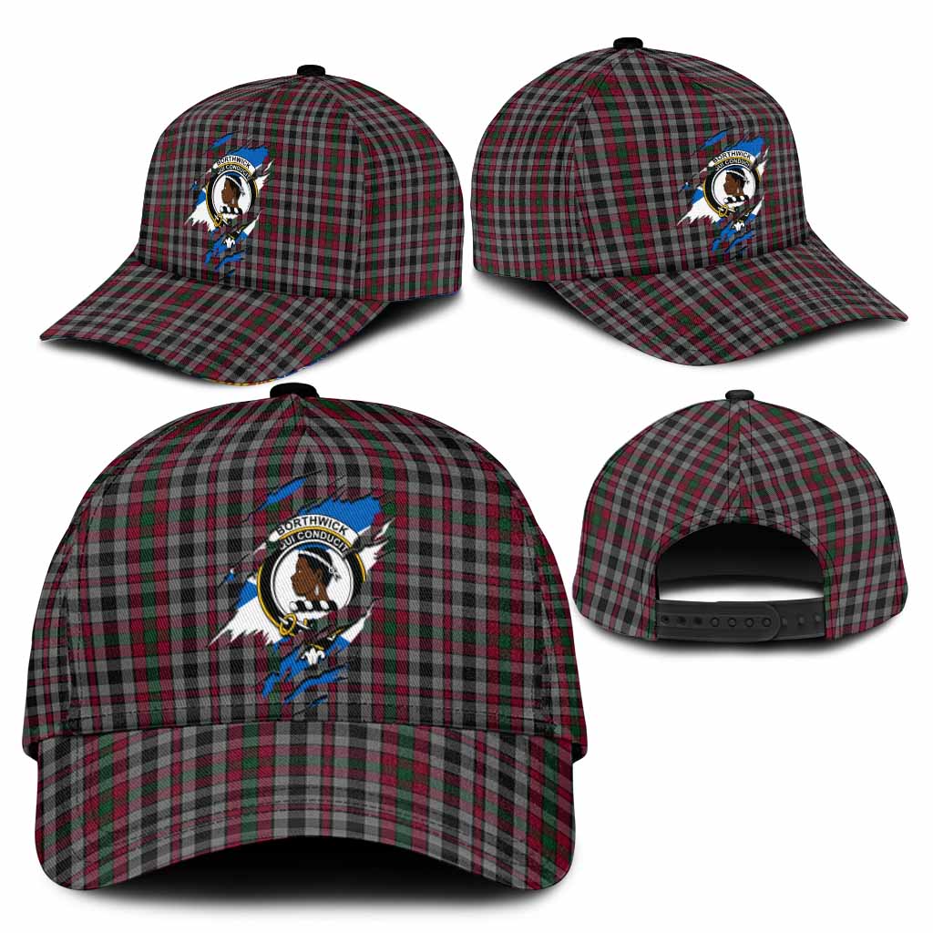 Borthwick Tartan Classic Cap with Family Crest In Me Style