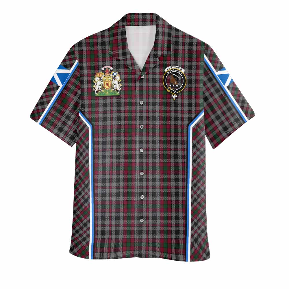 Borthwick Tartan Crest Hawaiian Shirt Scotland Coat of Arm Flag Style - Tartan Vibes Clothing