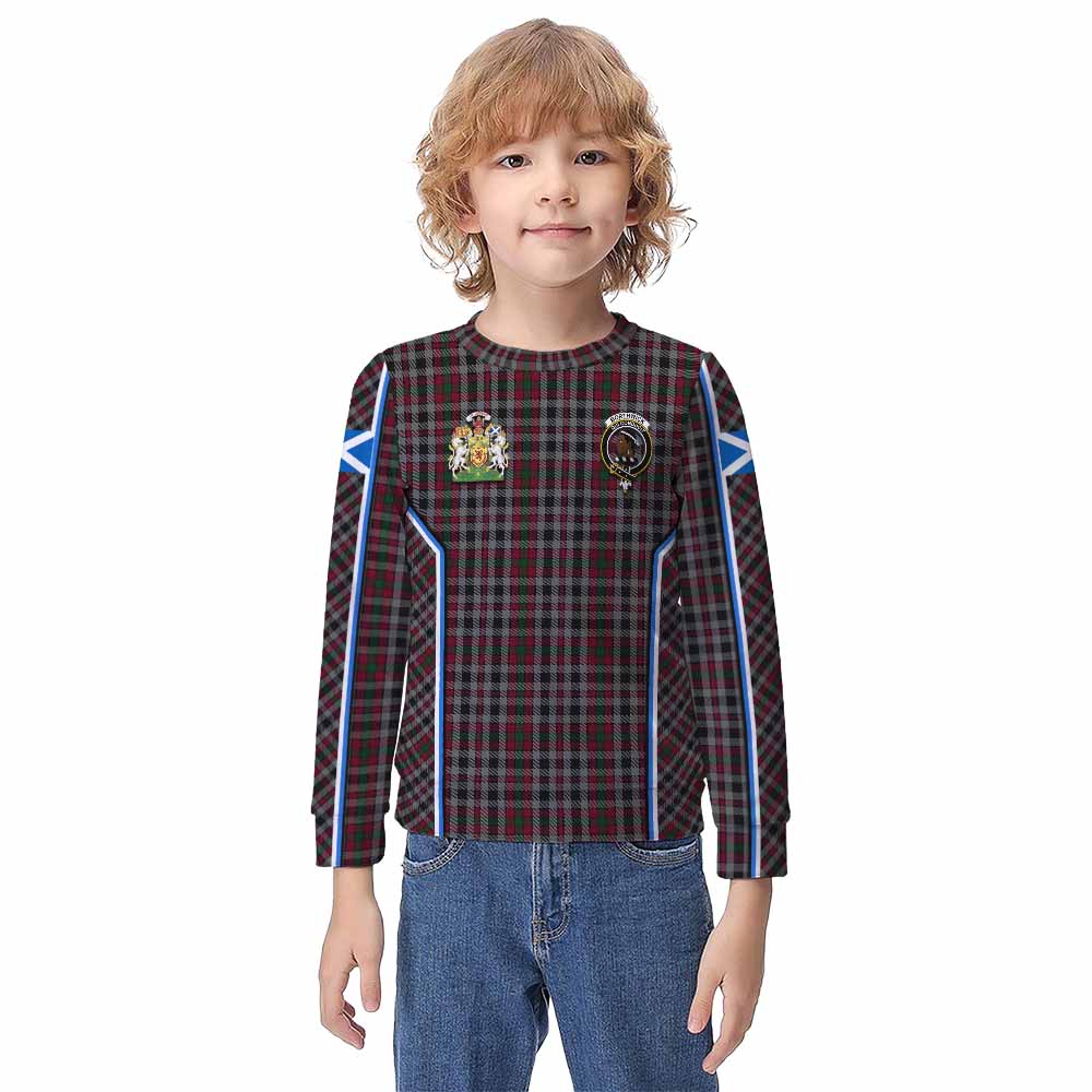Borthwick Tartan Crest Kid Knitted Sweatshirt Scotland Coat of Arm Flag Style - Tartan Vibes Clothing