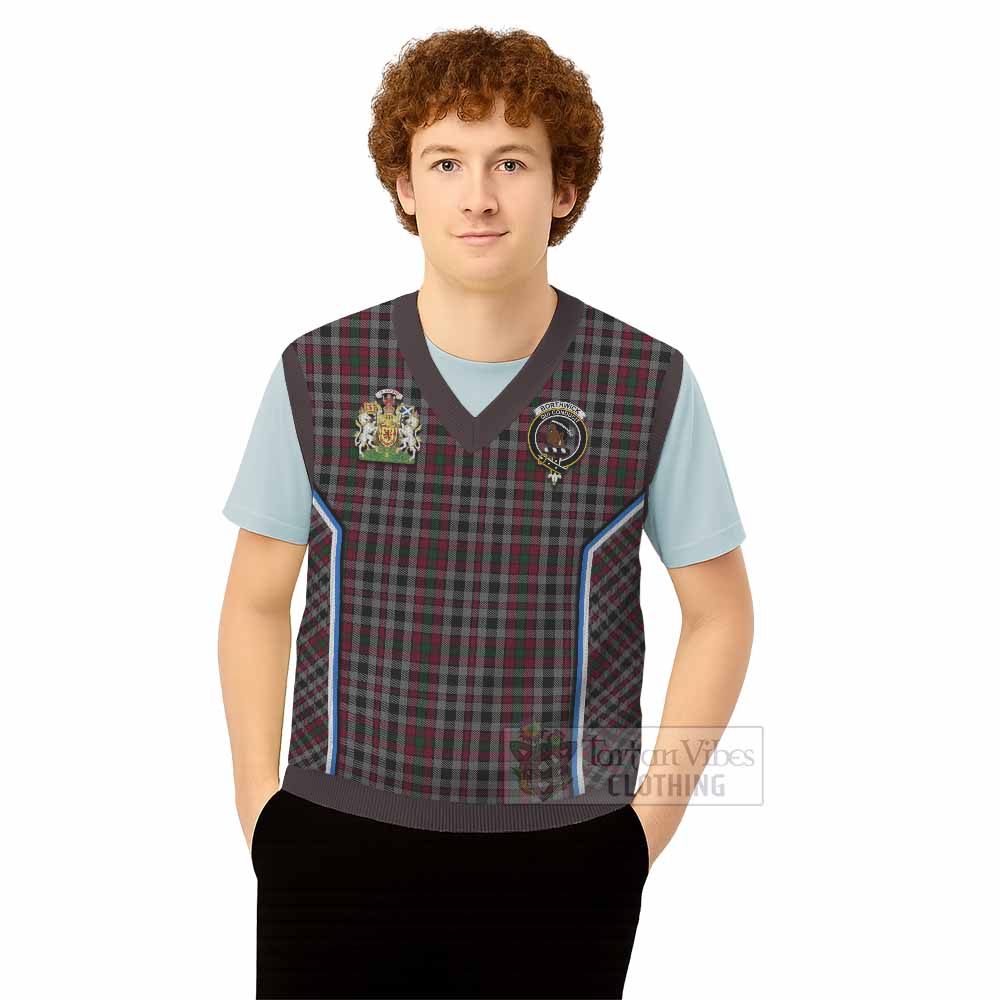 Borthwick Tartan Crest Knitted V-Neck Vest Scotland Coat of Arm Flag Style - Tartan Vibes Clothing