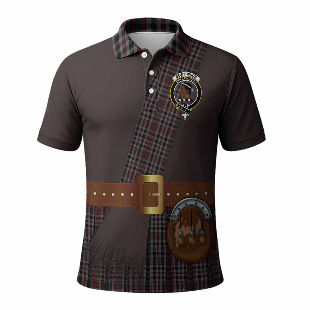 Borthwick Tartan Crest Polo Shirt Kilt Costume Style