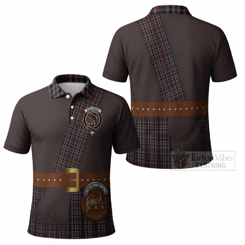 Borthwick Tartan Crest Polo Shirt Kilt Costume Style