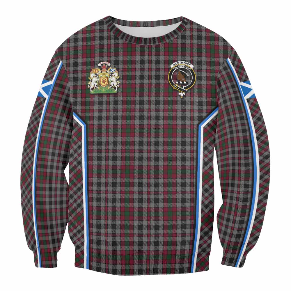 Borthwick Tartan Crest Sweatshirt Scotland Coat of Arm Flag Style - Tartan Vibes Clothing