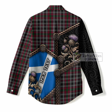 Borthwick Tartan Crest Women Casual Shirt Scottish Thistle Loch Ness Monster