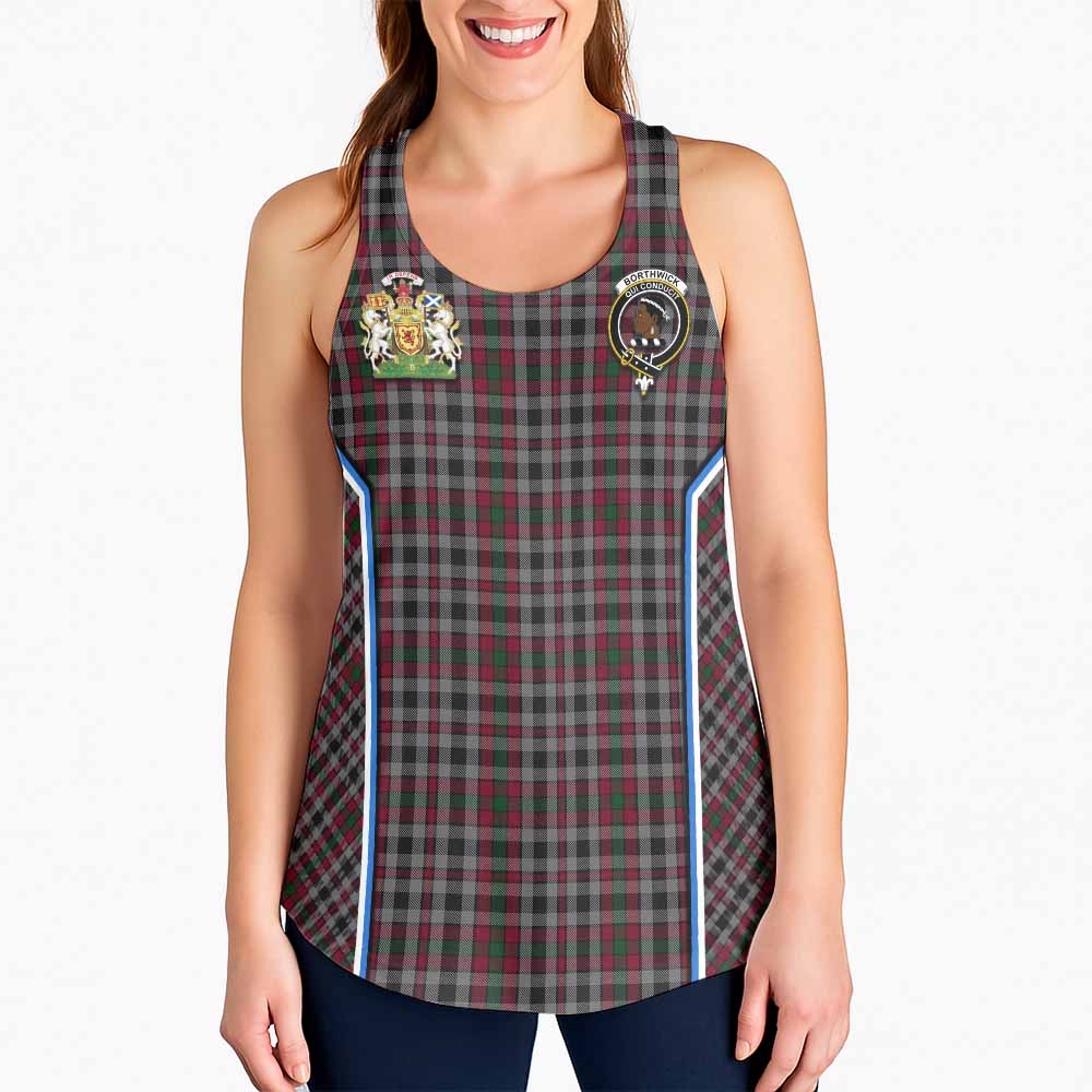 Borthwick Tartan Crest Women Racerback Tanks Scotland Coat of Arm Flag Style - Tartan Vibes Clothing