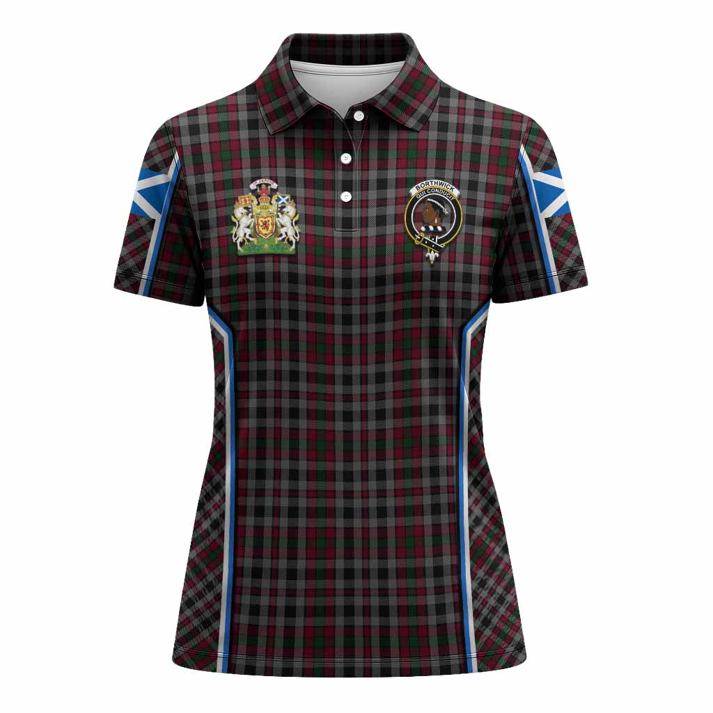 Borthwick Tartan Crest Women's Polo Shirt Scotland Coat of Arm Flag Style - Tartan Vibes Clothing