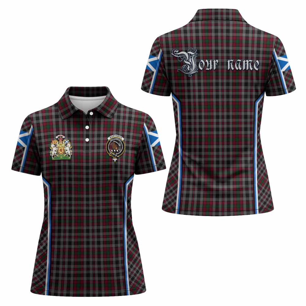Borthwick Tartan Crest Women's Polo Shirt Scotland Coat of Arm Flag Style - Tartan Vibes Clothing