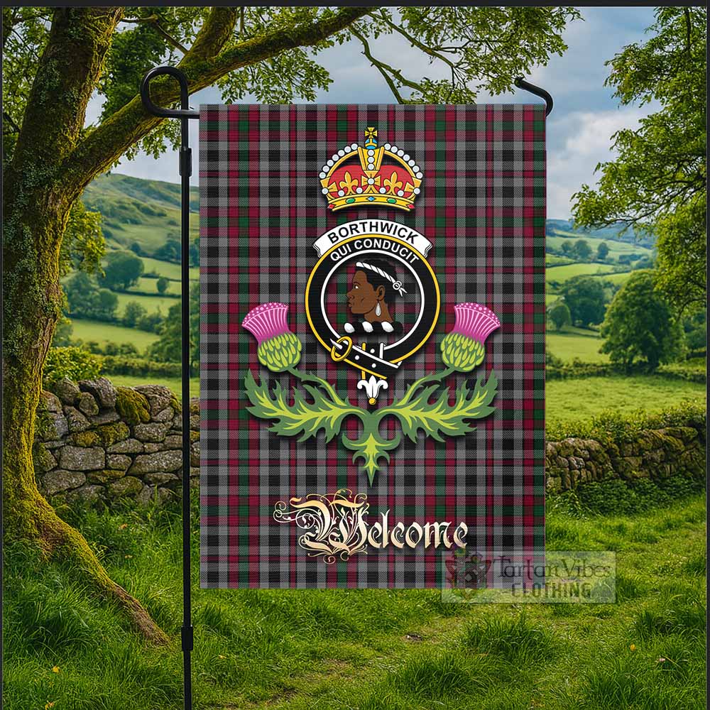 Borthwick Tartan Family Crest Garden Flag Royal Thistle Welcome Style - Tartan Vibes Clothing