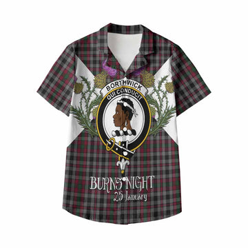 Borthwick Tartan Family Crest Kid Hawaiian Shirt Scottish Burns Night Thistle Floral