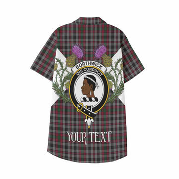 Borthwick Tartan Family Crest Kid Hawaiian Shirt Scottish Burns Night Thistle Floral