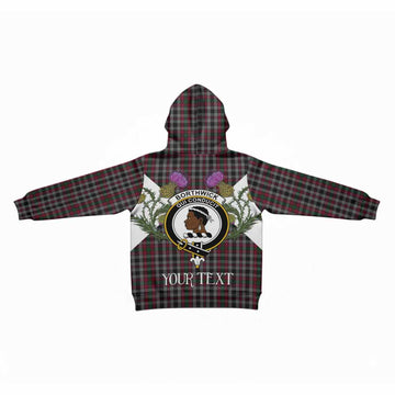 Borthwick Tartan Family Crest Kid Hoodie Scottish Burns Night Thistle Floral