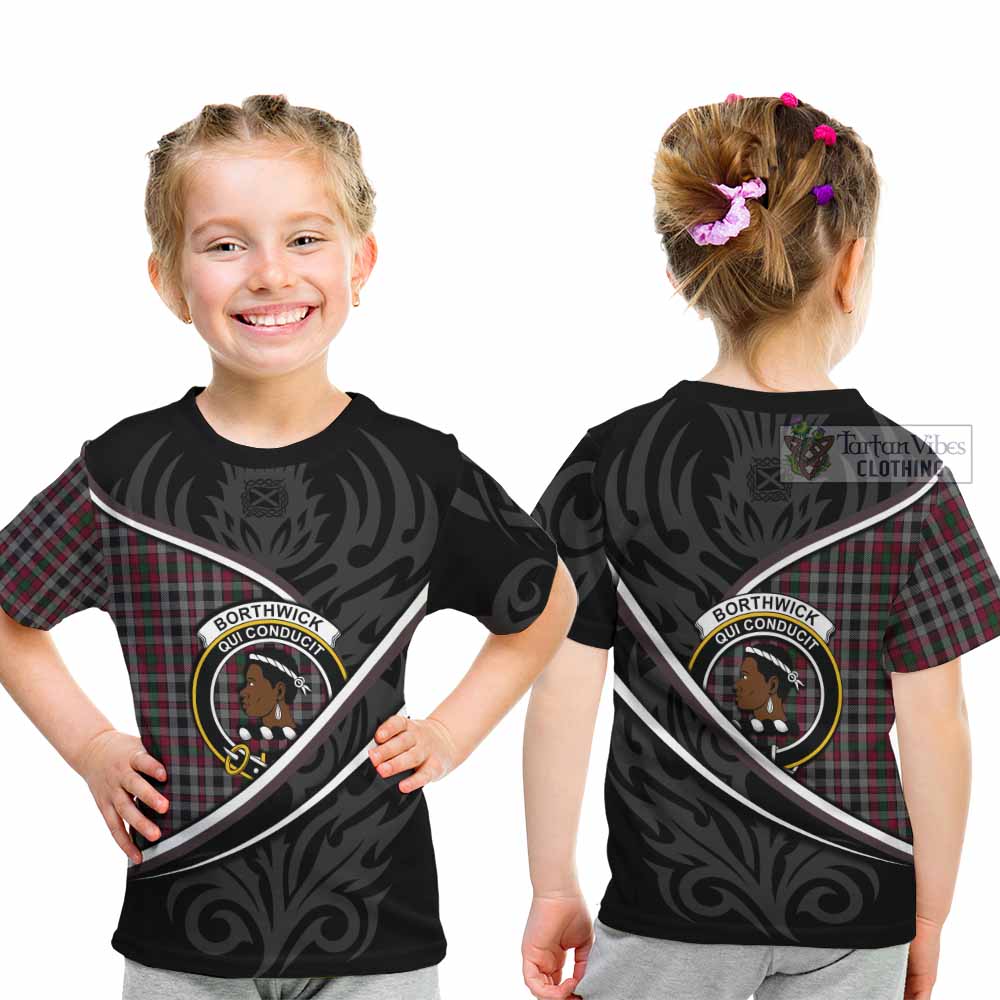 Borthwick Tartan Family Crest Kid T-shirt Celtic Scottish Thistle Floral - Tartan Vibes Clothing