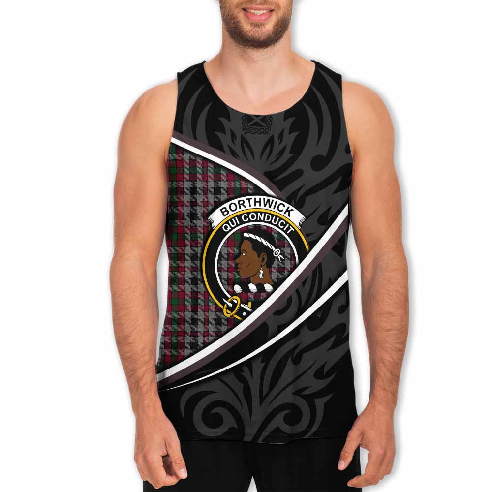 Borthwick Tartan Family Crest Men Tank Top Celtic Scottish Thistle Floral - Tartan Vibes Clothing