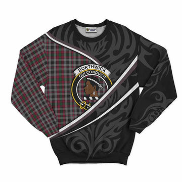 Borthwick Tartan Family Crest Sweatshirt Celtic Scottish Thistle Floral - Tartan Vibes Clothing