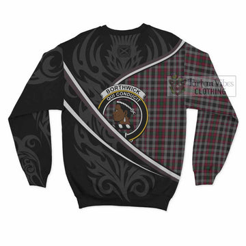 Borthwick Tartan Family Crest Sweatshirt Celtic Scottish Thistle Floral - Tartan Vibes Clothing