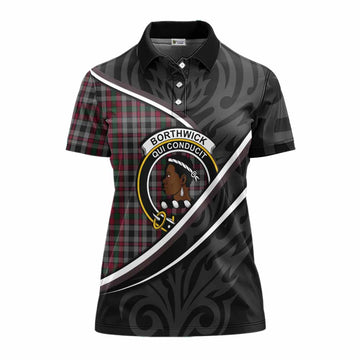 Borthwick Tartan Family Crest Women's Polo Shirt Celtic Scottish Thistle Floral - Tartan Vibes Clothing