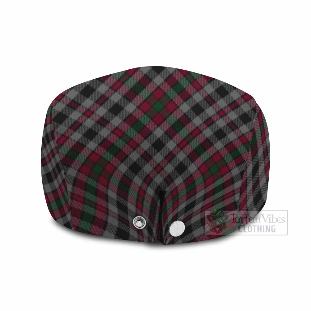 Borthwick Tartan Flat Cap, Jeff Cap Cross Style with Family Crest - Tartan Vibes Clothing