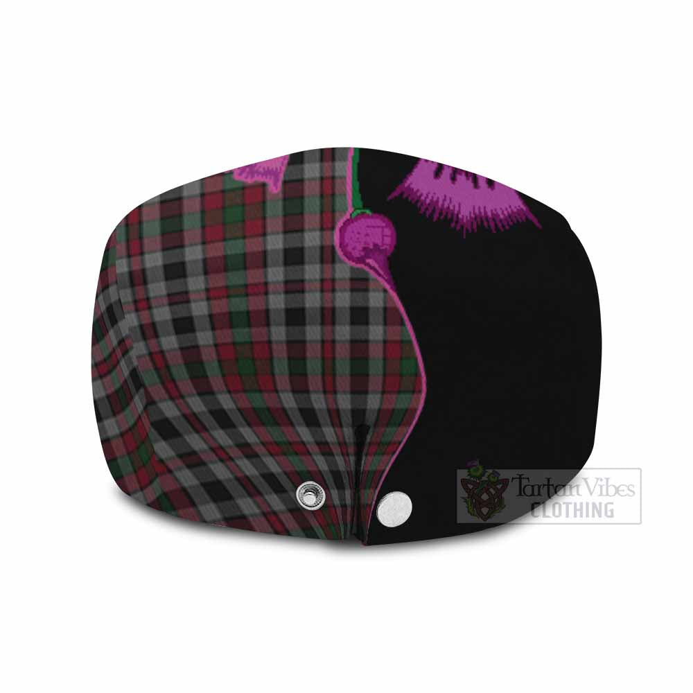 Borthwick Tartan Flat Cap, Jeff Cap Traditional Scottish Thistle