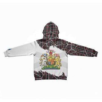 Borthwick Tartan Kid Hoodie with Family Crest and Lion Rampant Grunge Style