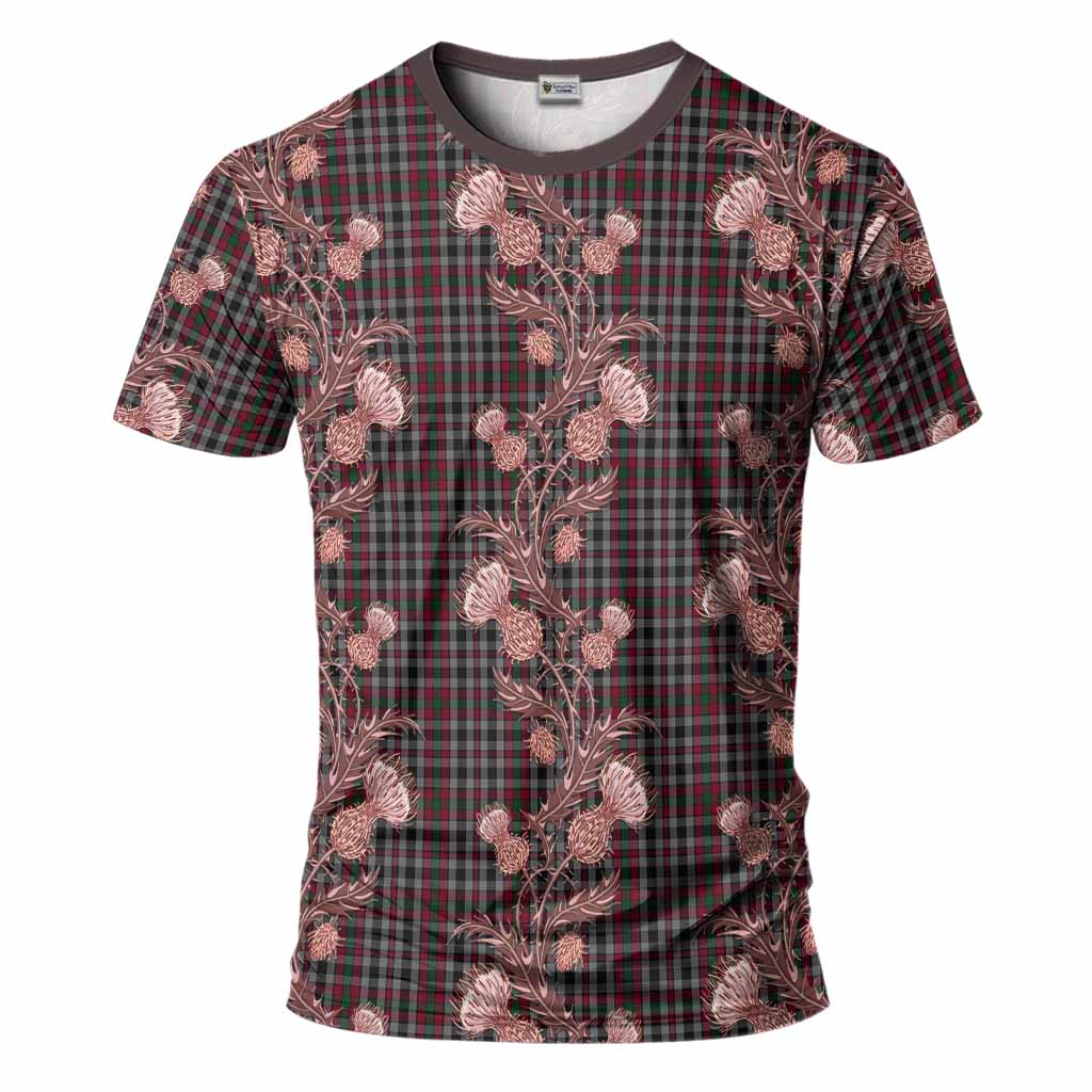 Borthwick Tartan T-Shirt Seamless Scottish Thistle Flowers