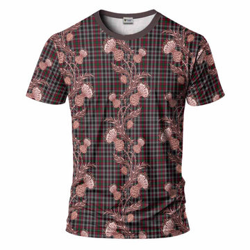 Borthwick Tartan T-Shirt Seamless Scottish Thistle Flowers