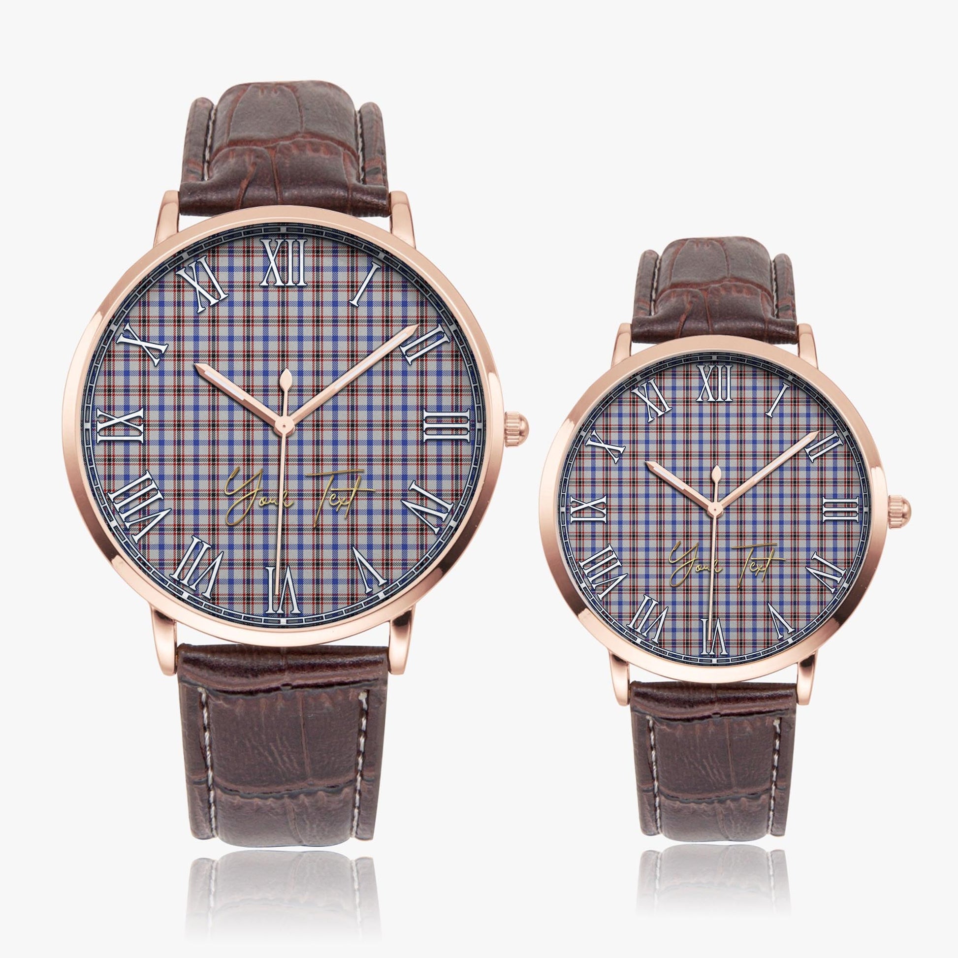 Boswell Tartan Personalized Your Text Leather Trap Quartz Watch - Tartan Vibes Clothing