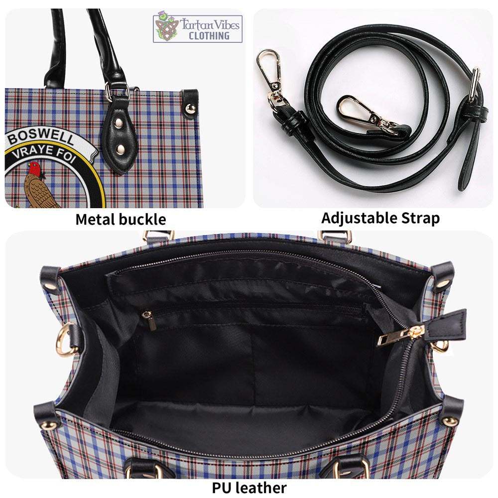 Boswell Tartan Luxury Leather Handbags with Family Crest - Tartan Vibes Clothing