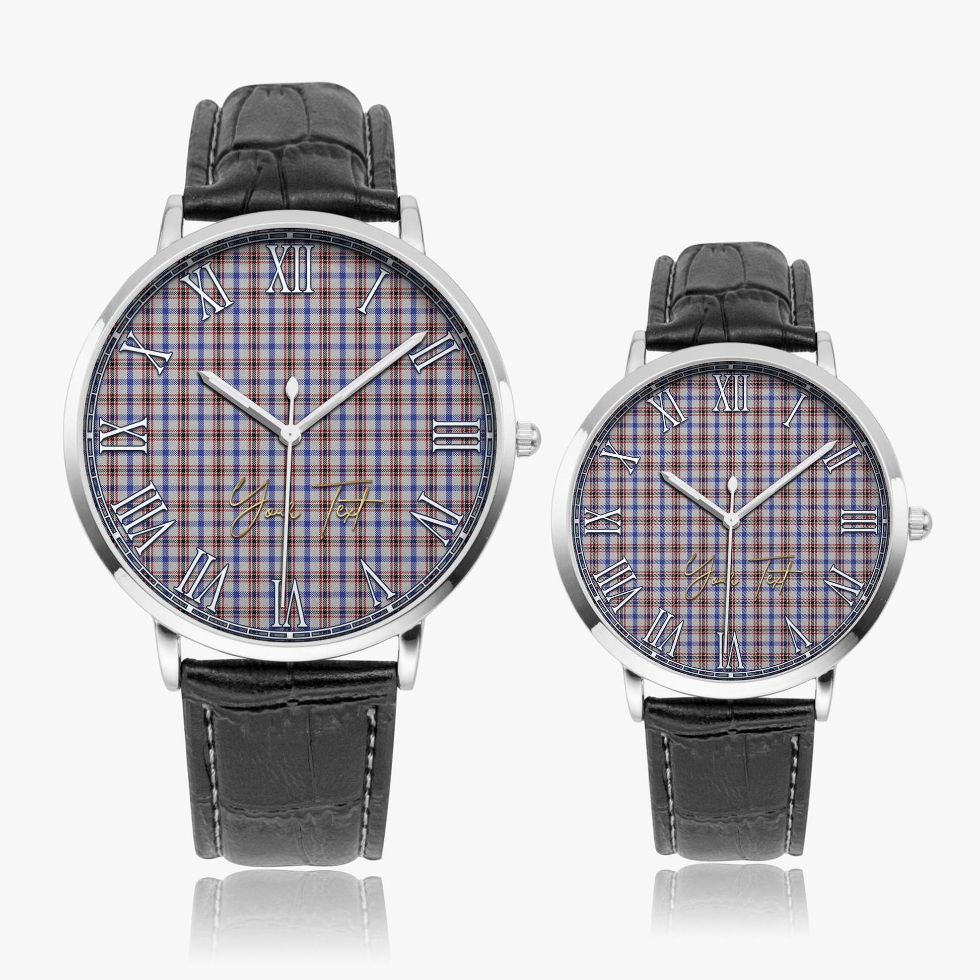 Boswell Tartan Personalized Your Text Leather Trap Quartz Watch - Tartan Vibes Clothing