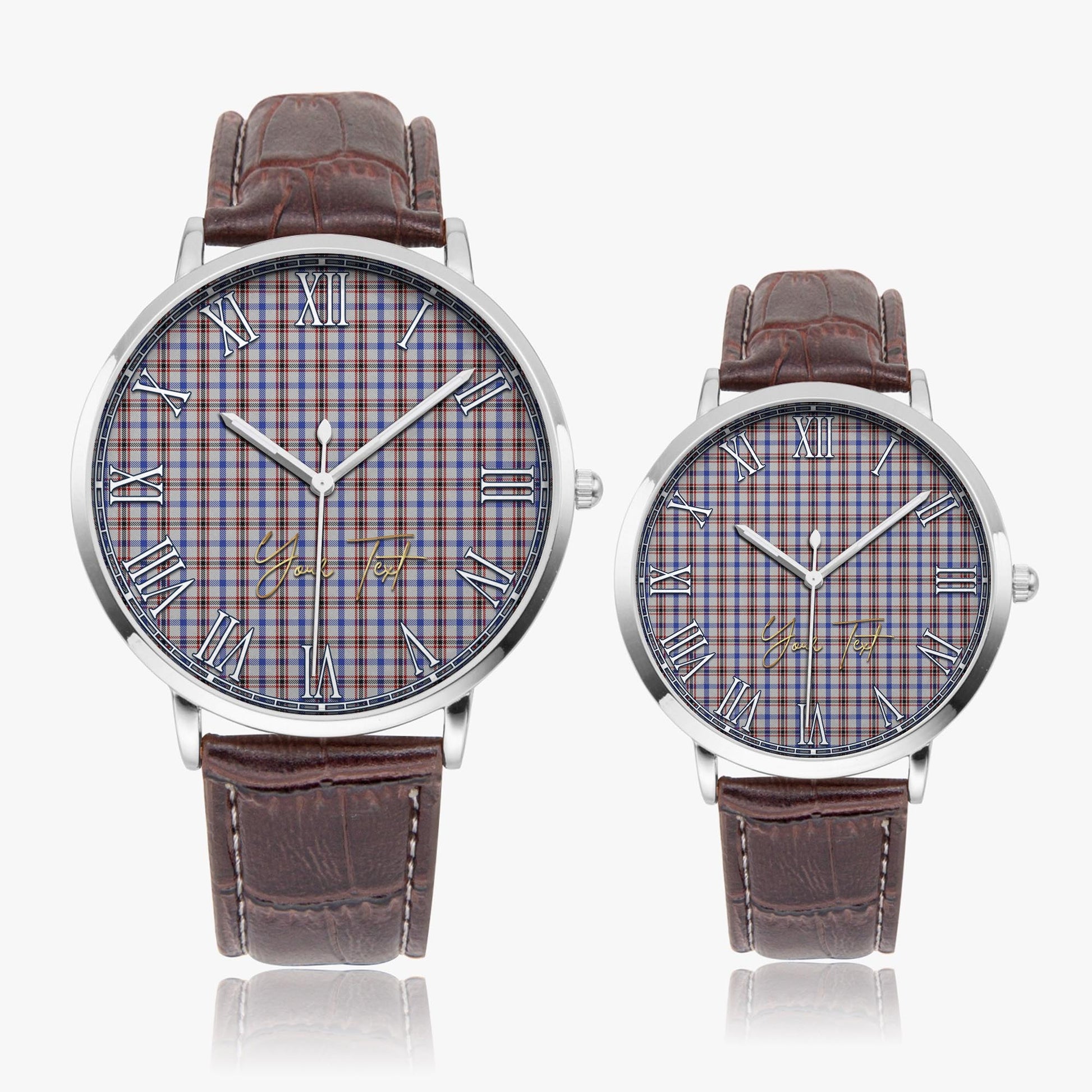 Boswell Tartan Personalized Your Text Leather Trap Quartz Watch - Tartan Vibes Clothing